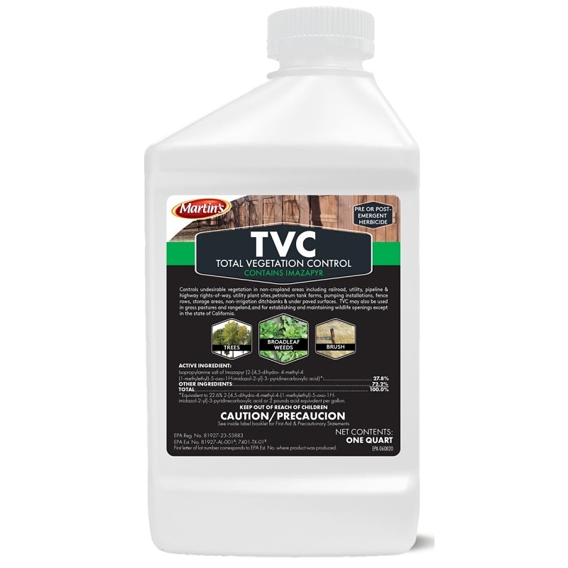 Martin’s 82004985 Total Vegetation Control, Liquid, Light Amber, 1 qt Bottle