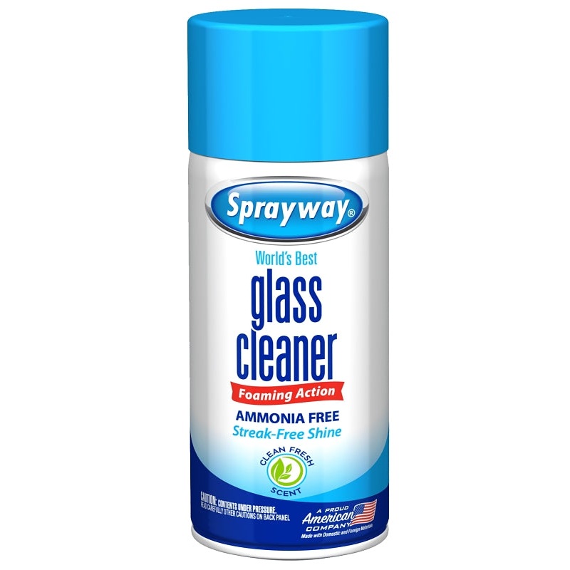 Sprayway SW195R Glass Cleaner, 6 oz, Aerosol, Butyl, Colorless/Pale Yellow, Pack of 12