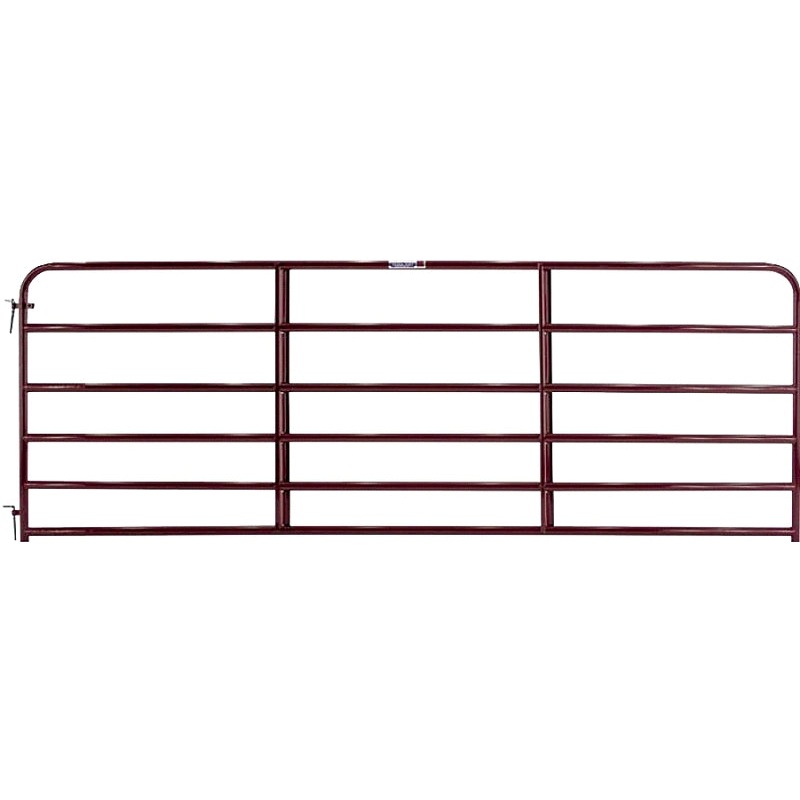 Tarter 6ER12 Tube Gate, 12 ft W Gate, 50 in H Gate, Steel Frame, Red