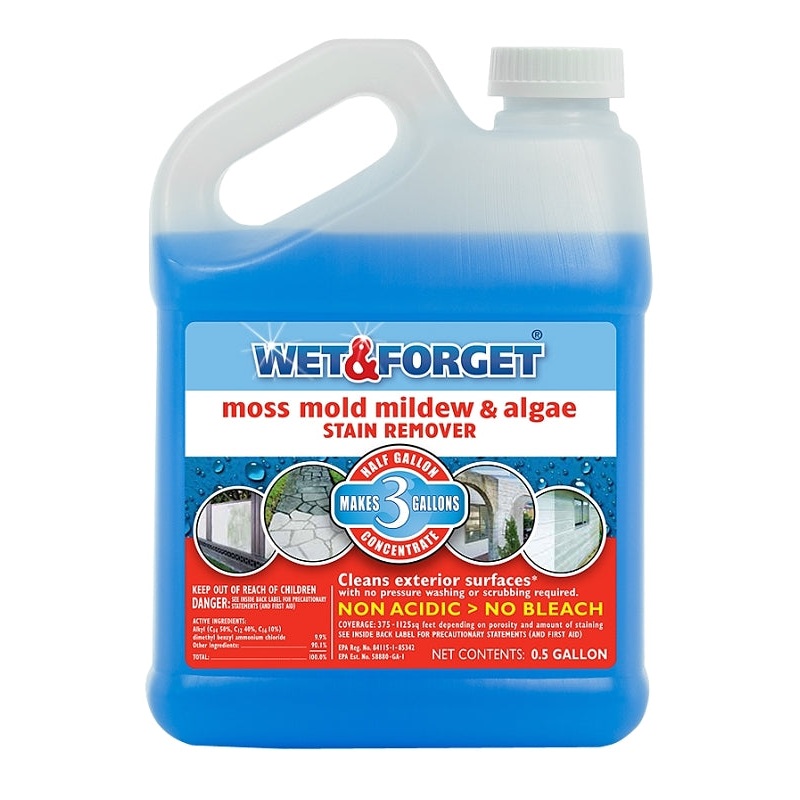 Wet & Forget 800003 Stain Remover, 0.5 gal, Slight Almond, Blue, Pack of 4
