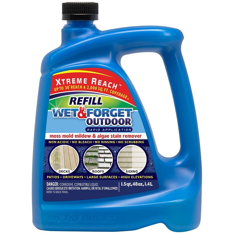 Wet & Forget 805048RF Outdoor Hose End Refill, 48 oz, Liquid, Characteristic, Clear Yellow