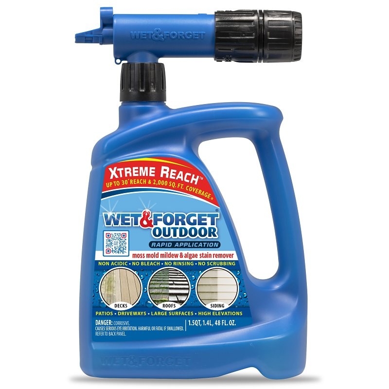 Wet & Forget 807048 Stain Remover, 48 oz, Liquid, Clear Yellow