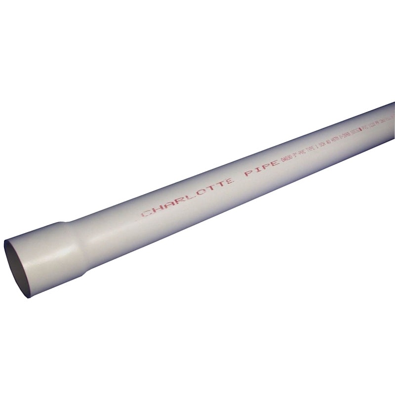 Charlotte Pipe PVC 04015B 0800 Pipe, 1-1/2 in, 20 ft L, SCH 40 Schedule, PVC, White