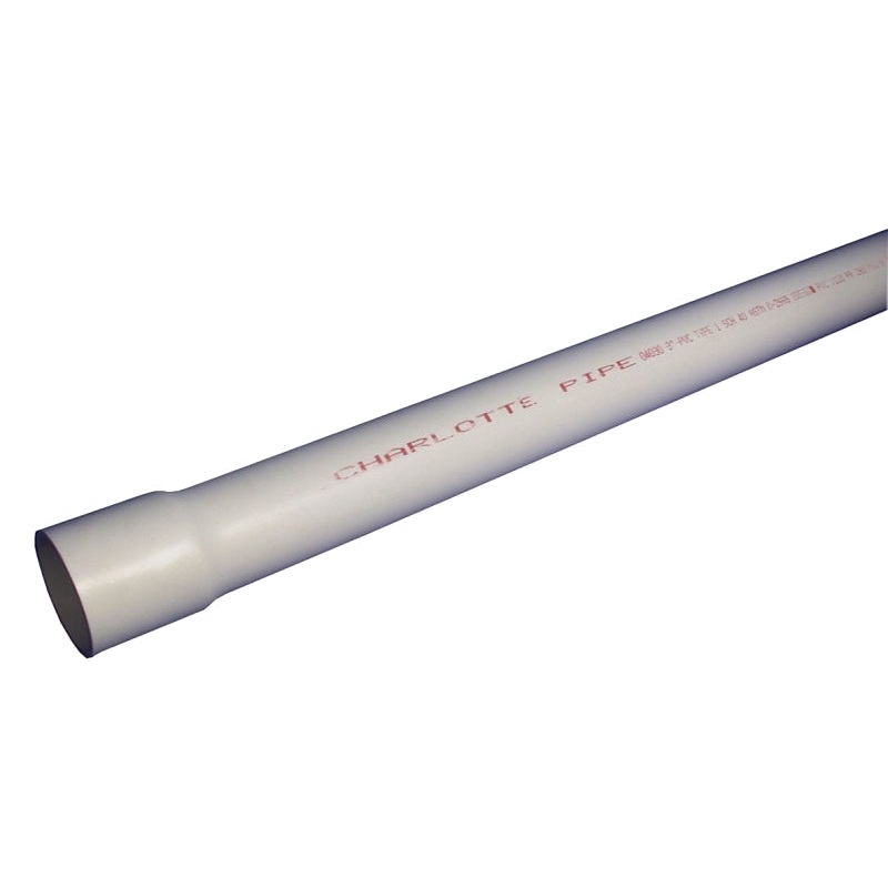 Charlotte Pipe PVC 04020B 0800 Pipe, 2-3/8 in OD, 2 in, 20 ft L, SCH 40, PVC, White