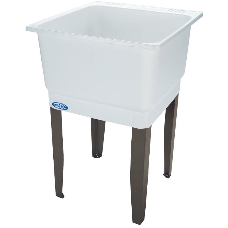 ELM UTILATUB Series 14K Laundry Tub, 20 gal Capacity, 23 in OAW, 25 in OAD, 33 in OAH, Co-Polypure, White, 1-Bowl, Pack of 5