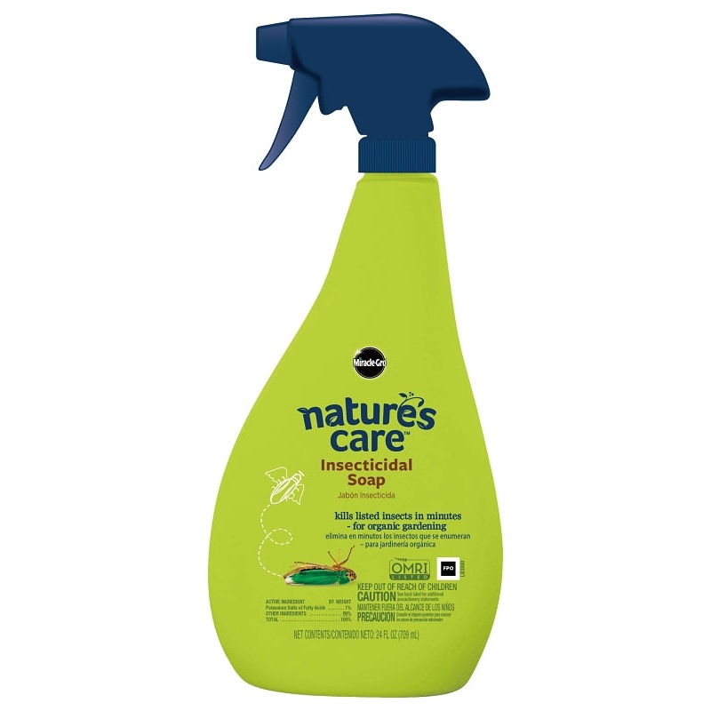 Miracle-Gro Nature’s Care 0747210 Ready-to-Use Insecticidal Soap, Liquid, Spray Application, Indoor, Outdoor, 24 oz