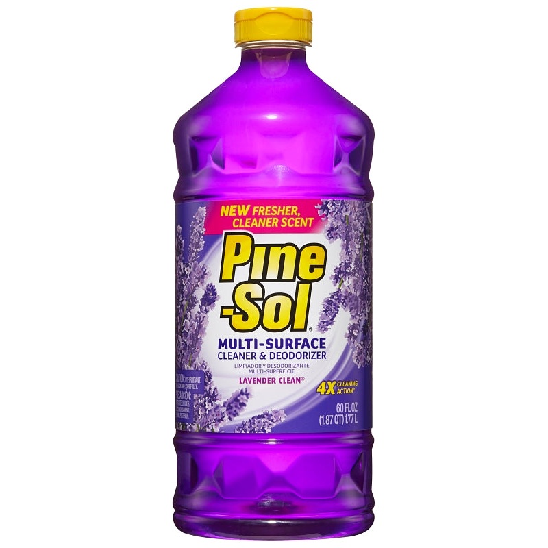Pine-Sol Lavender Clean 40112 Cleaner and Degreaser, 60 oz Bottle, Liquid, Lavender, Clear, Pack of 6