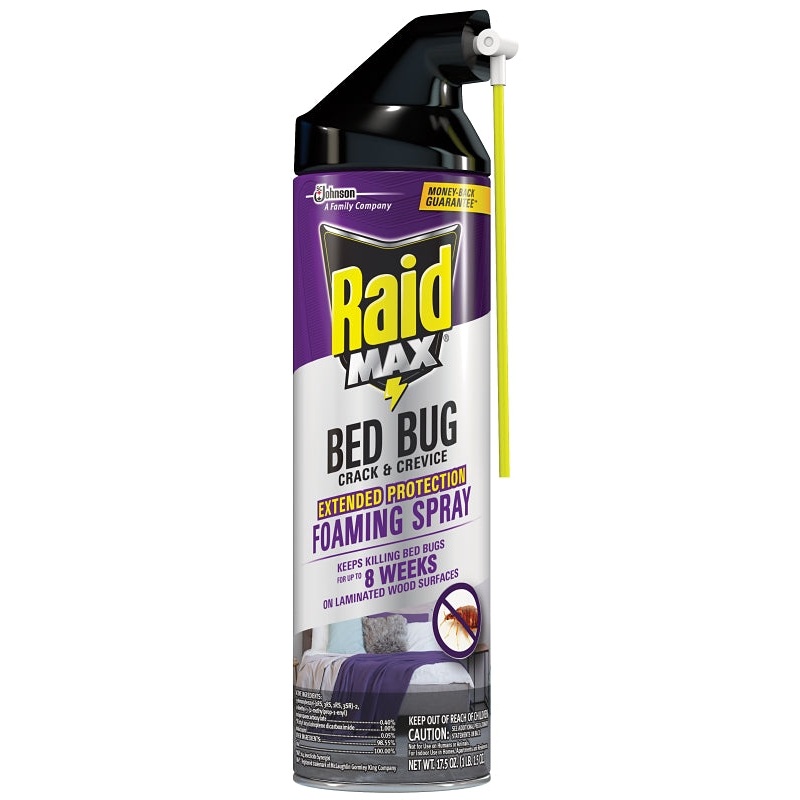 Raid Max 00166 Foaming Crack and Crevice Bed Bug Killer, 17.5 oz, Aerosol Can