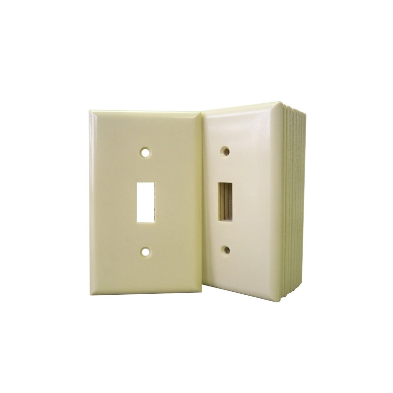 Eaton 2134V-JP Wallplate, Standard-Size, 4-1/2 in L, 2-3/4 in W, 1-Gang, Thermoset, Ivory, High-Gloss