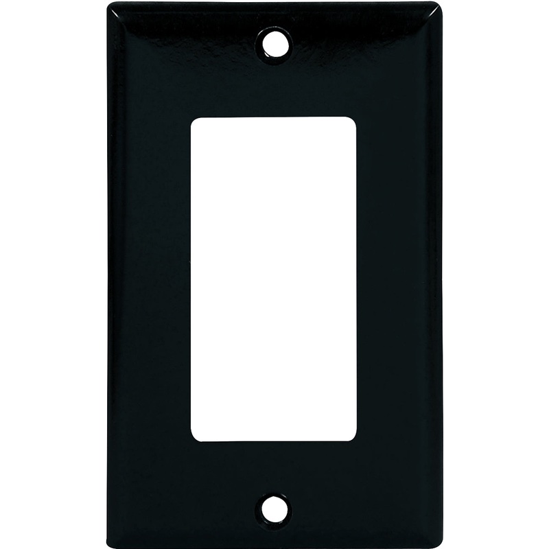 Eaton 2151BK-BOX Wallplate, 4-1/2 in L, 2-3/4 in W, 1-Gang, Thermoset, Black, High-Gloss, Pack of 25