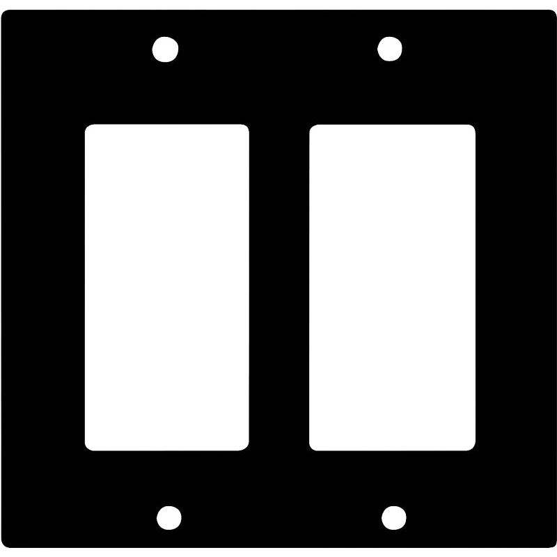 Eaton 2152BK-BOX Wallplate, 4-1/2 in L, 4.56 in W, 2-Gang, Thermoset, Black, High-Gloss, Pack of 10
