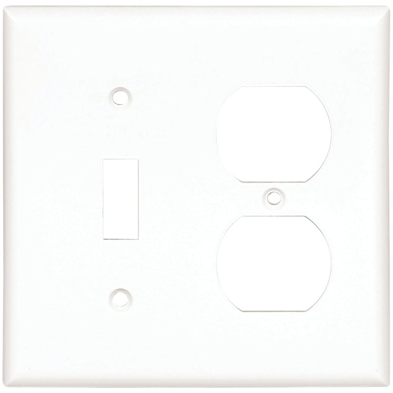 Eaton Cooper Wiring 2138W-BOX Combination Wallplate, 4-1/2 in L, 4.56 in W, 2 -Gang, Thermoset, White, High-Gloss, Pack of 10