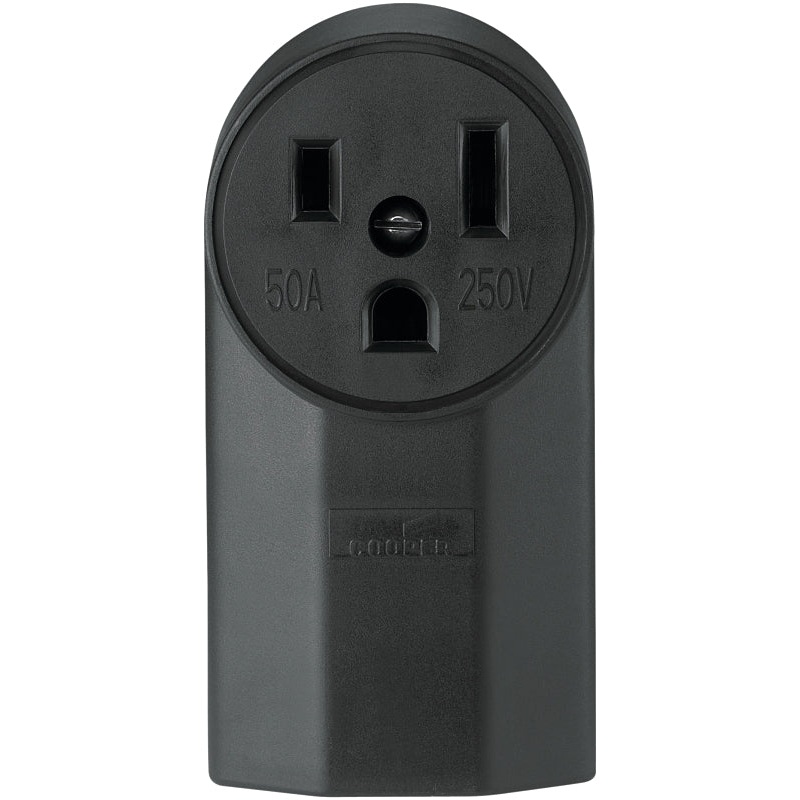 Eaton Cooper Wiring WD1252 Power Receptacle, 50 A, Black