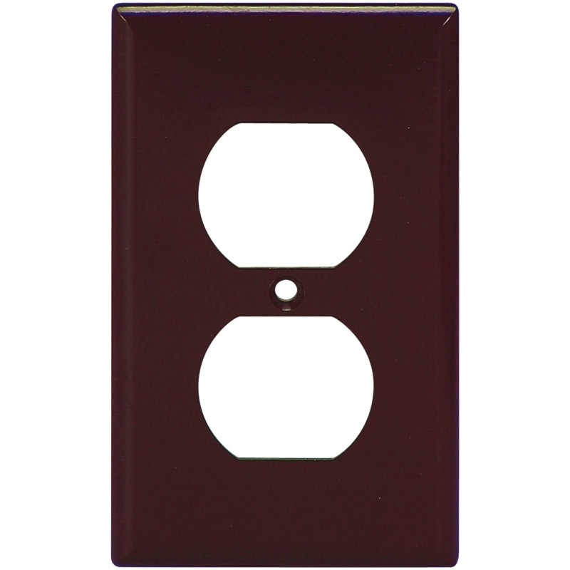 Eaton Wiring Devices 2132B-BOX Receptacle Wallplate, 4-1/2 in L, 2-3/4 in W, 1 -Gang, Thermoset, Brown, High-Gloss, Pack of 25
