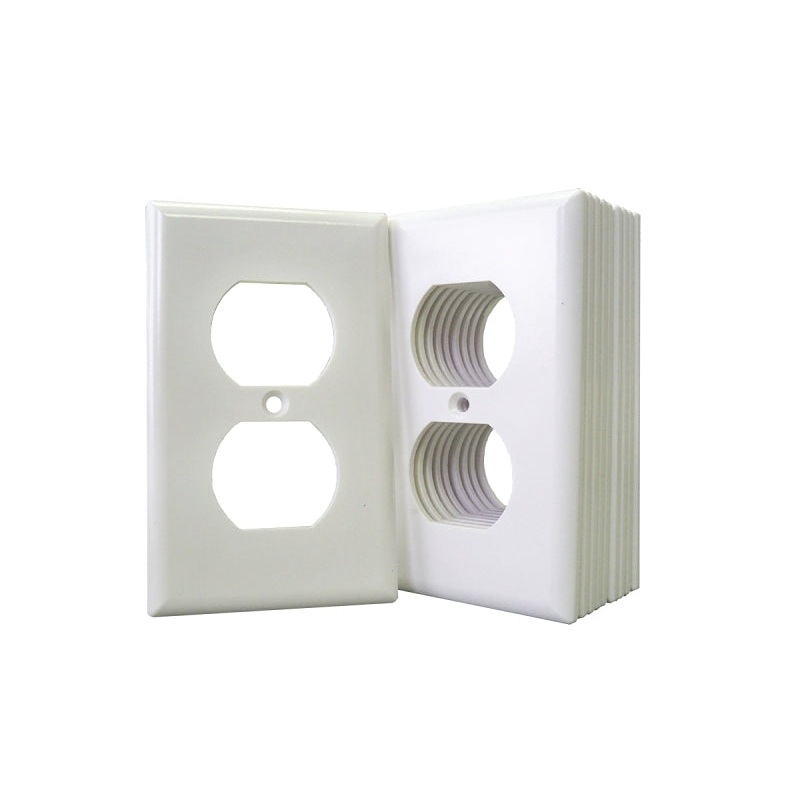 Eaton Wiring Devices 2132W-JP Series Receptacle Wallplate, Duplex, Standard-Size, 4-1/2 in L, 2-3/4 in W, 1-Gang, White