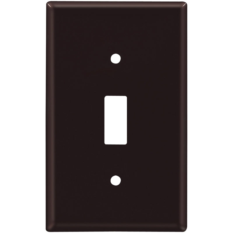 Eaton Wiring Devices 2134B-BOX Wallplate, 4-1/2 in L, 2-3/4 in W, 1 -Gang, Thermoset, Brown, High-Gloss, Pack of 25