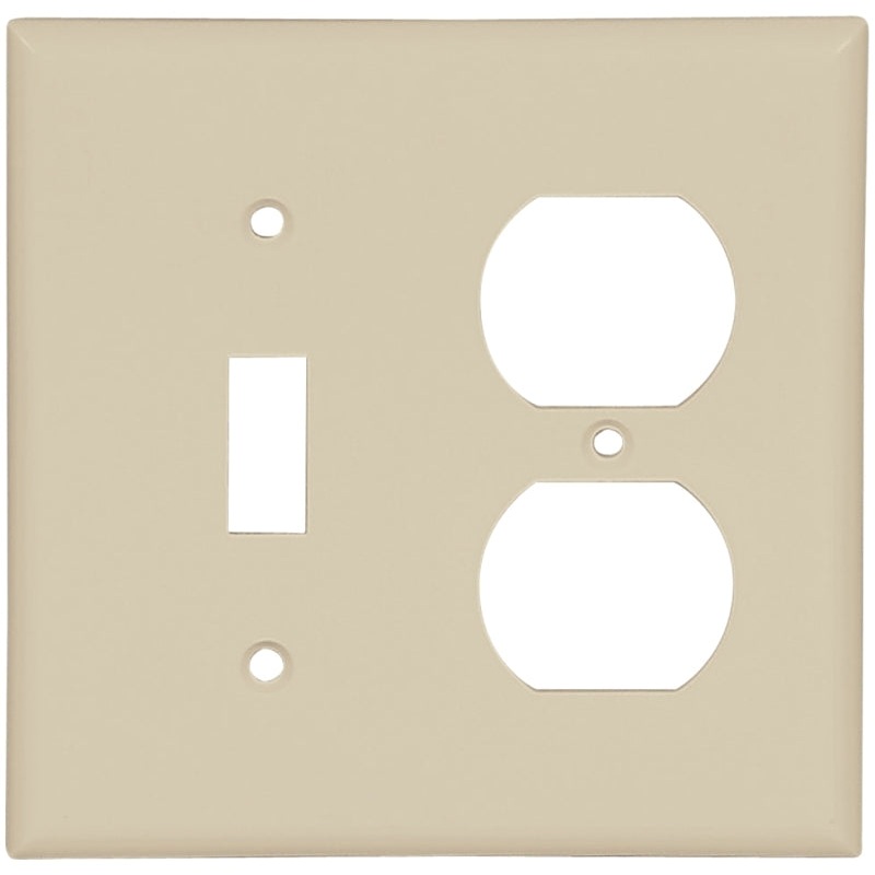 Eaton Wiring Devices 2138V-BOX Combination Wallplate, 4-1/2 in L, 4-9/16 in W, 2 -Gang, Thermoset, Ivory, Pack of 10