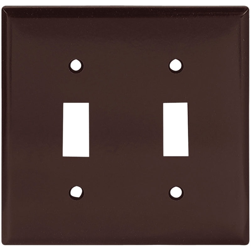 Eaton Wiring Devices 2139B-BOX Wallplate, 4-1/2 in L, 4-9/16 in W, 2 -Gang, Thermoset, Brown, High-Gloss, Pack of 10