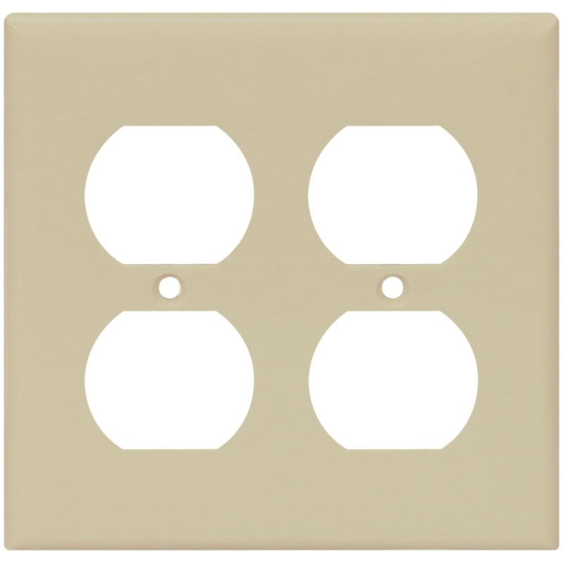 Eaton Wiring Devices 2150V-BOX Receptacle Wallplate, 4-1/2 in L, 4-9/16 in W, 2 -Gang, Thermoset, Ivory, Pack of 10