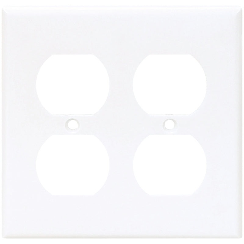 Eaton Wiring Devices 2150W-BOX Receptacle Wallplate, 4-1/2 in L, 4-9/16 in W, 2 -Gang, Thermoset, White, Pack of 10