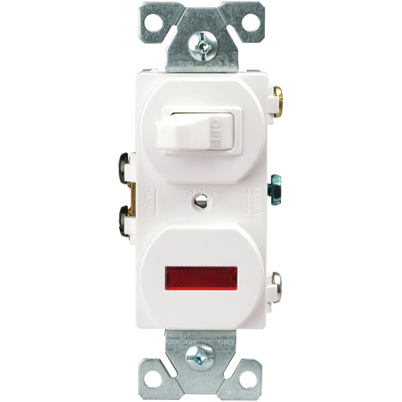 Eaton Wiring Devices 277W-BOX Combination Toggle Switch, 15 A, 120 V, SPDT, Screw Terminal, Steel Housing Material