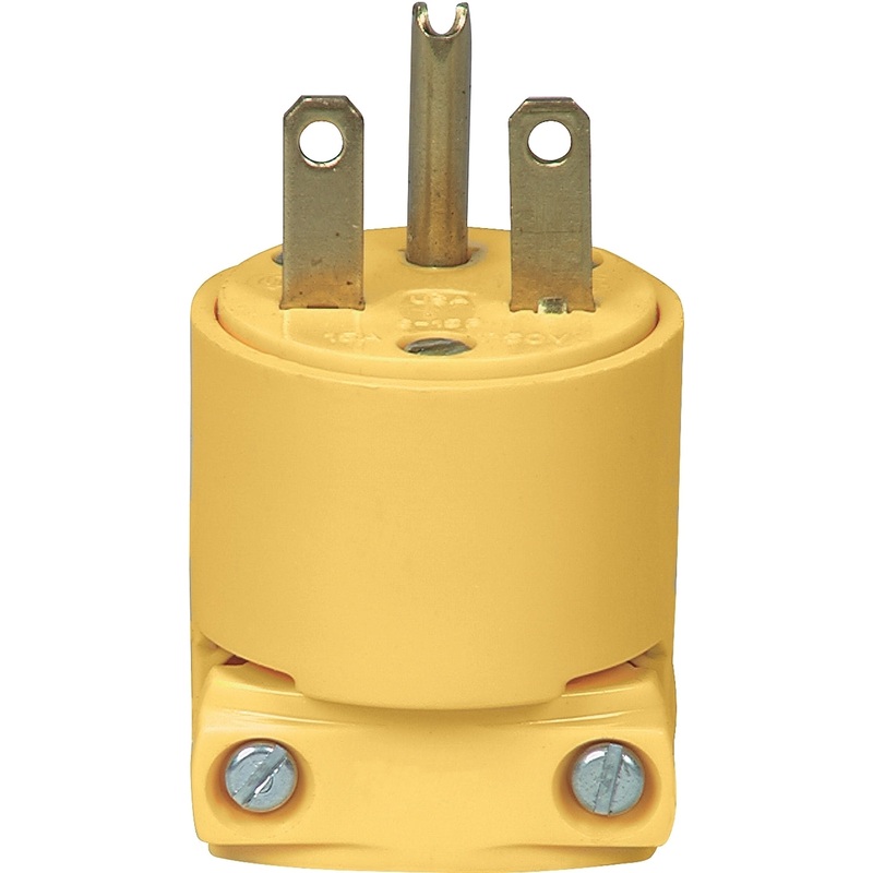 Eaton Wiring Devices 4866-BOX Electrical Plug, 2 -Pole, 15 A, 250 V, NEMA: NEMA 6-15, Yellow