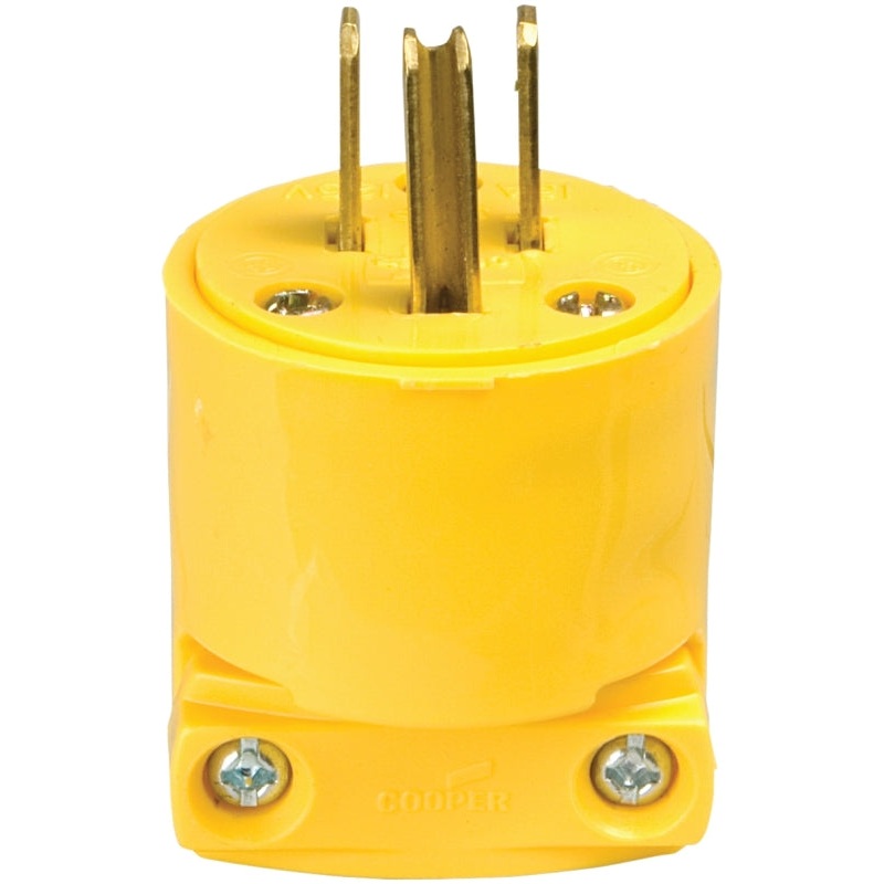 Eaton Wiring Devices 4867-BOX Electrical Plug, 2 -Pole, 15 A, 125 V, NEMA: NEMA 5-15, Yellow