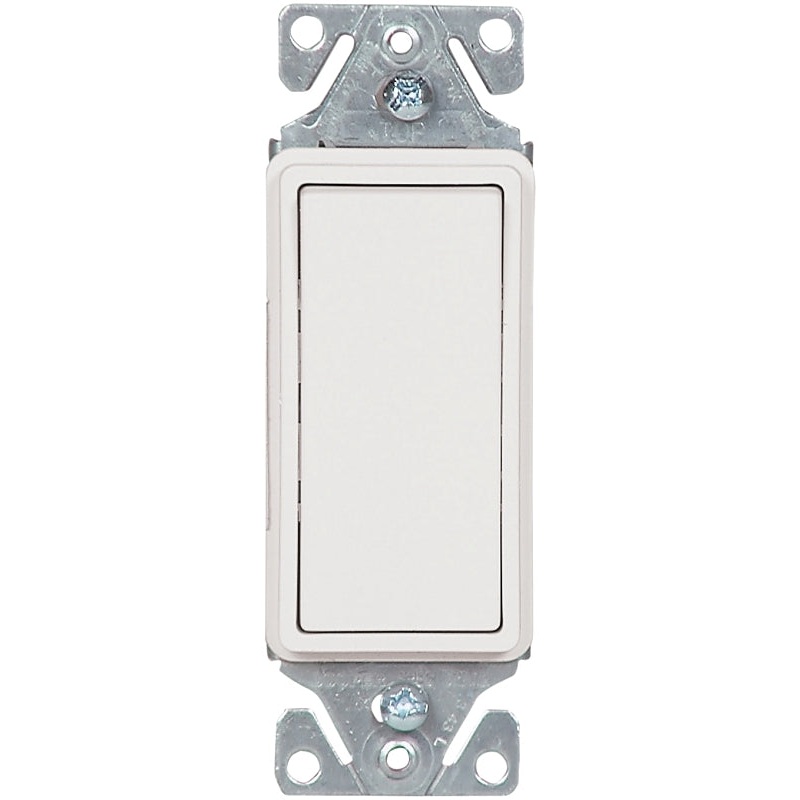 Eaton Wiring Devices 7500 Series 7501W-C Rocker Switch, 15 A, 120/277 V, SPST, Lead Wire Terminal, White, 2-Pole