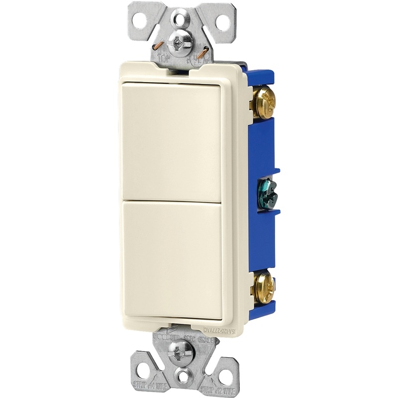 Eaton Wiring Devices 7700 Series 7728W-SP Combination Switch, 15 A, 120/277 V, SPST, Lead Wire Terminal, White