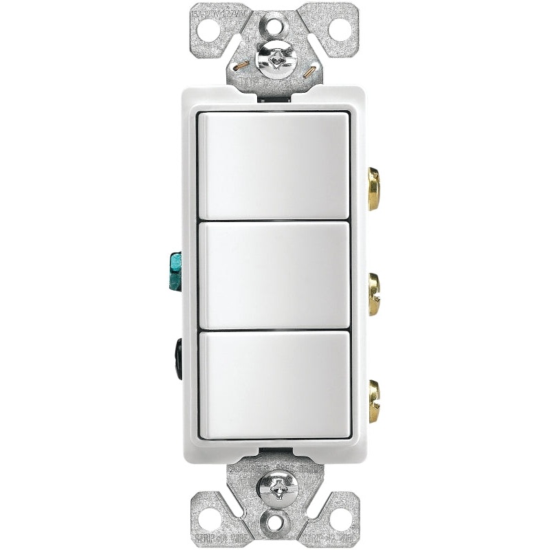 Eaton Wiring Devices 7700 Series 7729W-BOX Combination Switch, 120/277 V, Strap Mounting, Thermoplastic, White