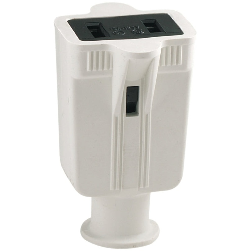 Eaton Wiring Devices 86W-BOX Electrical Connector, 2 -Pole, 15 A, 125 V, Connector, NEMA: NEMA 1-15, White