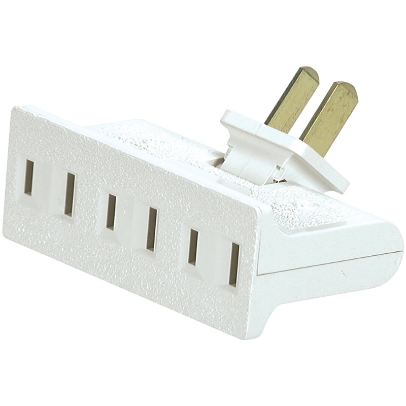 Eaton Wiring Devices BP1792W-SP Outlet Adapter, 2 -Pole, 15 A, 125 V, 3 -Outlet, NEMA: NEMA 1-15R, White
