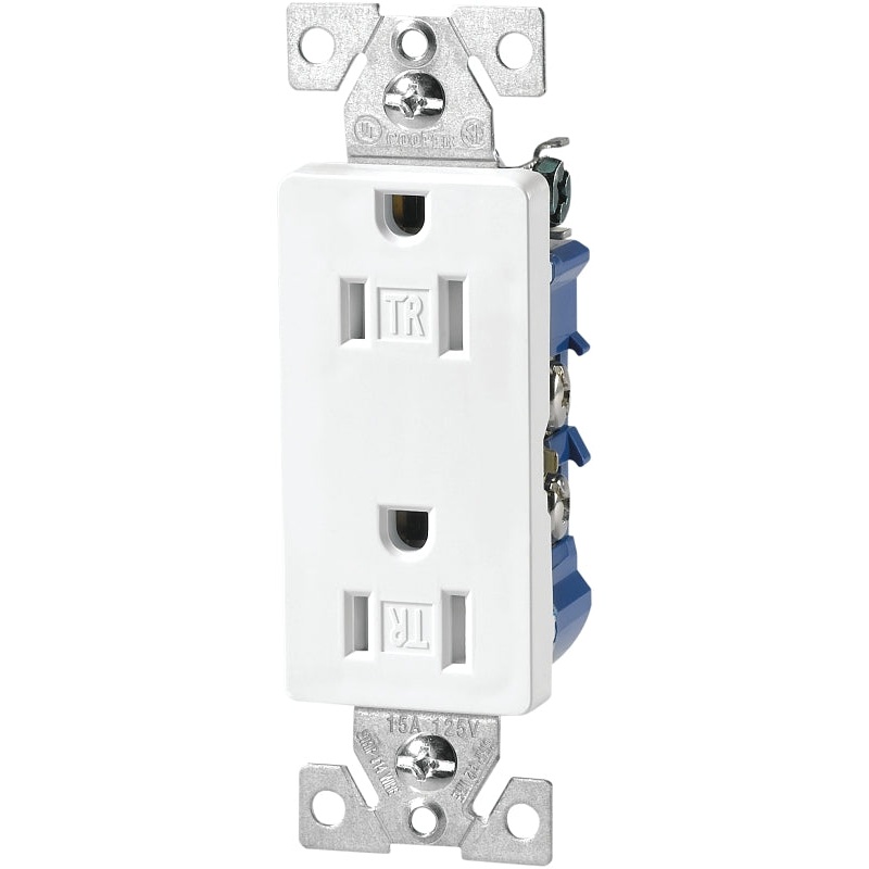 Eaton Wiring Devices TR1107W Duplex Receptacle, 15 A, 2-Pole, 5-15R, White