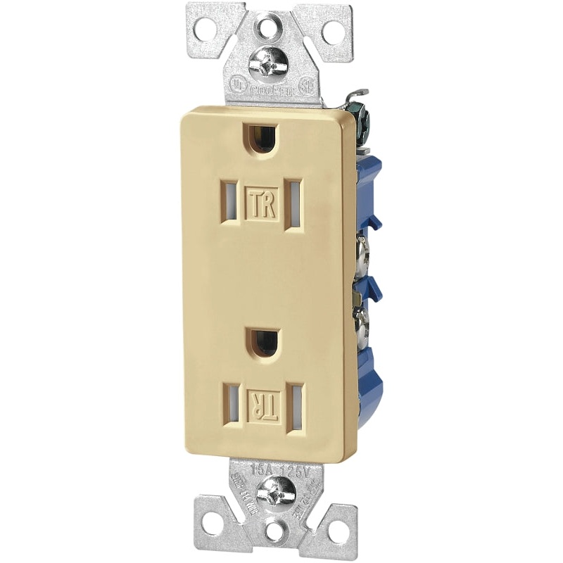 Eaton Wiring Devices TR1307V-BOX Duplex Receptacle, 20 A, 2-Pole, 5-20R, Ivory