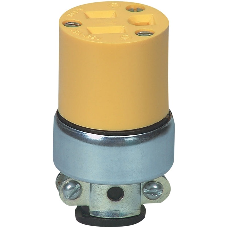 Eaton Wiring Devices WD2887 Electrical Connector, 2 -Pole, 15 A, 125 V, NEMA: NEMA 5-15, Yellow