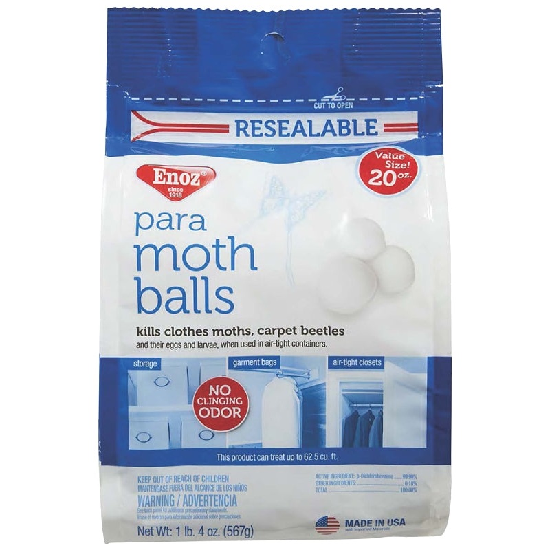 Enoz E320.6T Moth Ball, White, Pack of 6