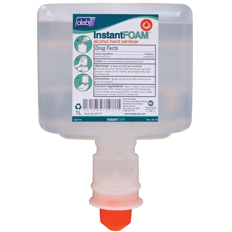 North American Paper IFS1TF Hand Sanitizer, Liquid, Colorless, Alcohol, 1000 mL, Cartridge