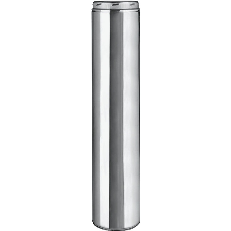 Selkirk 208148 Chimney Pipe, 8 in ID, 10 in OD, 48 in L, Stainless Steel