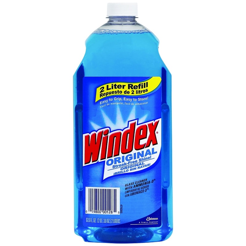 Windex 00128 Glass Cleaner, 2 L Bottle, Liquid, Floral, Blue