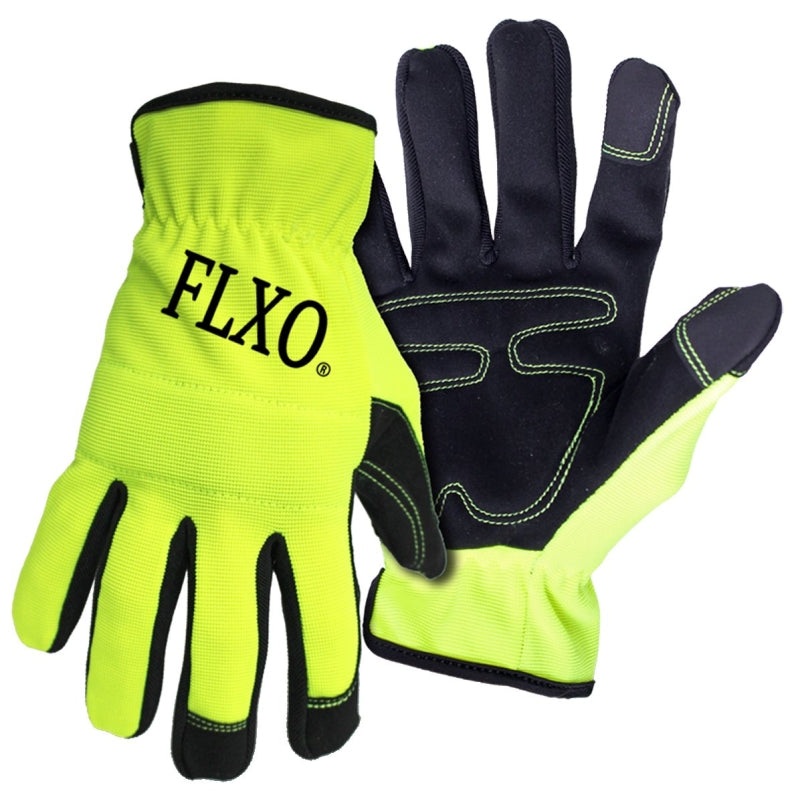 Boss 901M Mechanic Gloves, Men’s, M, Open Cuff, Synthetic Leather, Black/Green