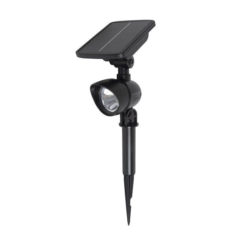 Boston Harbor 26079 Solar Spotlight, Li-Ion Battery, 18650 Battery, 7-Lamp, Plastic Fixture, Black, Pack of 6