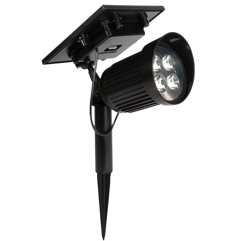 Boston Harbor 26080 Solar Spotlight, Li-Ion Battery, 18650 Battery, 8-Lamp, Plastic Fixture, Black, Pack of 6
