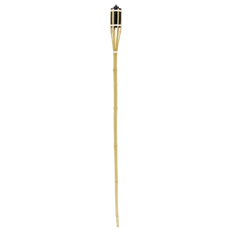 Seasonal Trends Y2571 4 ft Bamboo Party Torch, 2.36 in H, Bamboo, Fiberglass, and Metal, Beige, Black, Pack of 96