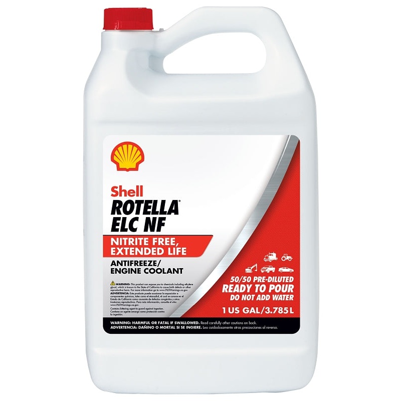 Shell Rotella 550041810 Extended Life Nitrite-Free Coolant, Red, 1 gal, Jug, Pack of 6