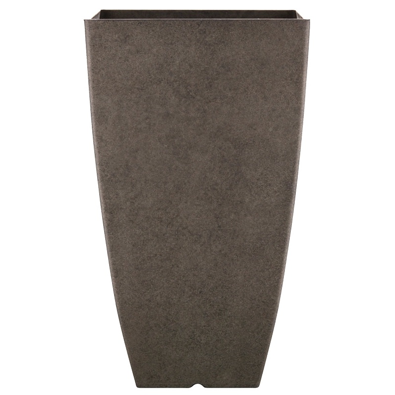 Southern Patio HDR-091691 Newland Planter, 21 in H, Square, Plastic/Resin, Gray, Stone Aesthetic