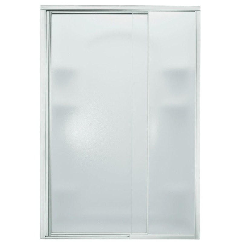 Sterling 1500D-48S Shower Door, 42 to 48 in W, 65-1/2 in H, Tempered Glass, Textured Glass, Framed Frame, Aluminum Frame