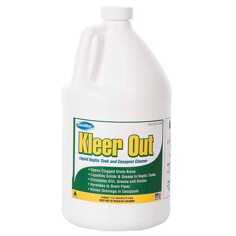 ComStar Kleer Out Series 30-245 Septic Tank Cleaner, Liquid, Clear, Odorless, 1 gal Bottle, Pack of 4
