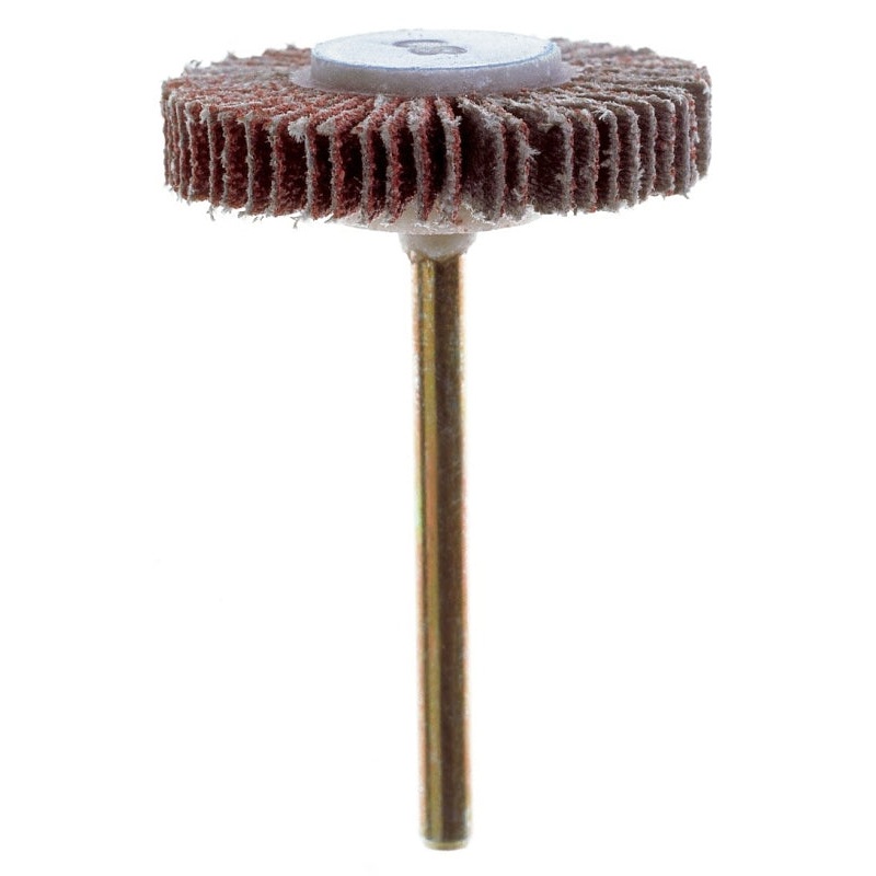 Dremel 505 Flap Wheel, 3/16 in Dia, 3/8 in Thick, 1/8 in Arbor, 120 Grit, Emery Cloth Abrasive