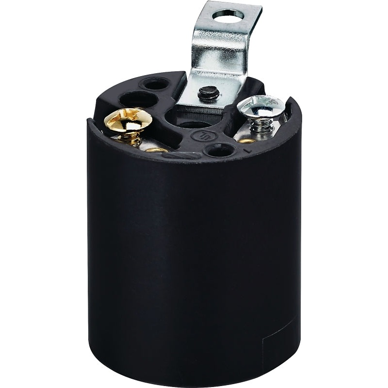 Leviton 3352-4 Lamp Holder, 1-Circuit, Keyless, 1.25 in Dia x 1.44 in D Dimensions, 250 V, 660 W, Black