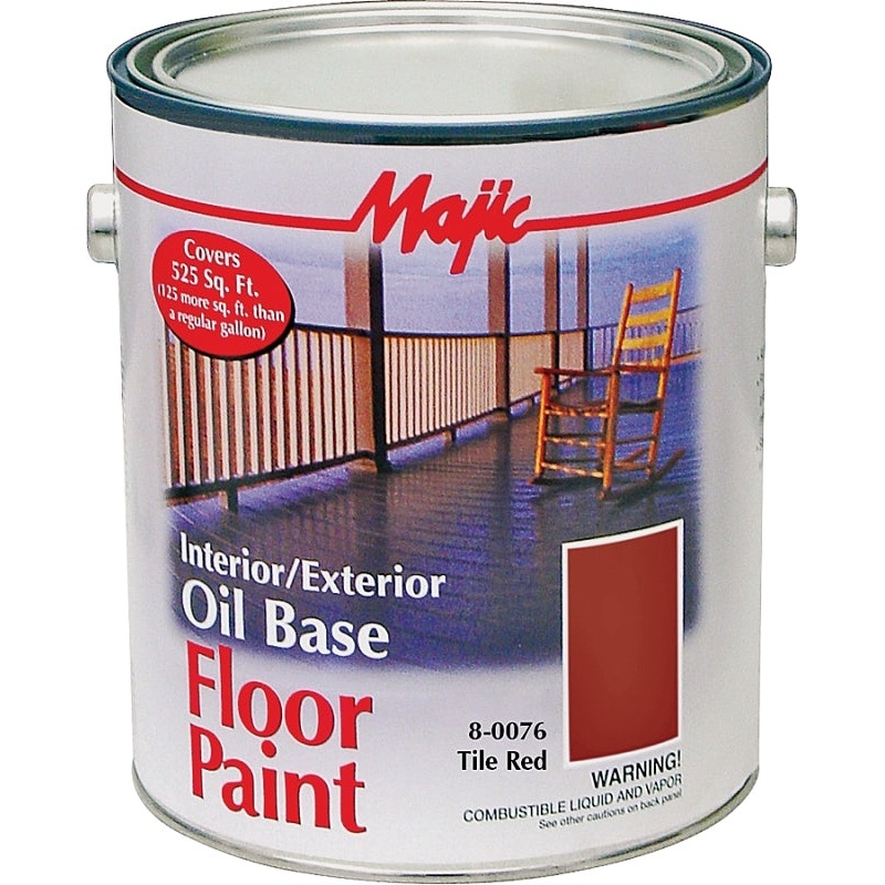 Majic Paints 8-0076-1 Floor Paint, Medium-Gloss, Tile Red, 1 gal Pail, Pack of 4